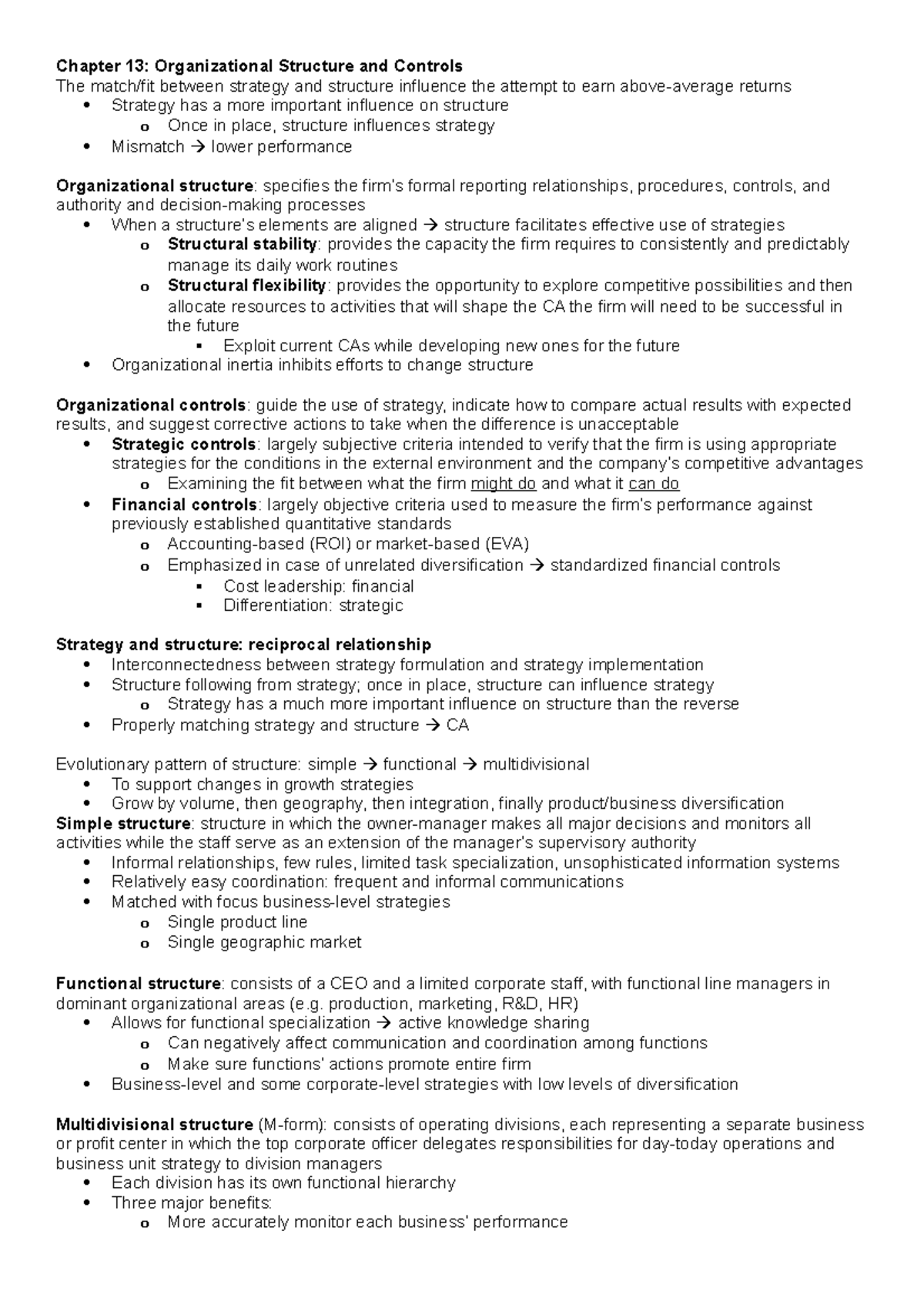 SM Chapter 13: The Interplay Between Organizational Structure and ...
