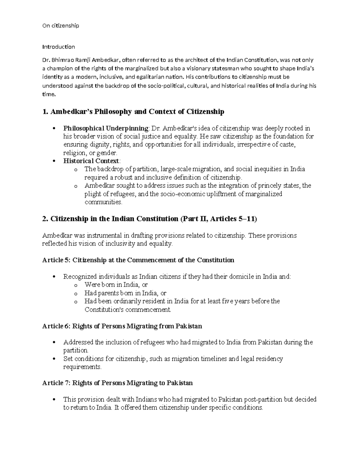 Citizenship and Social Justice: Insights from Dr. B.R. Ambedkar's ...