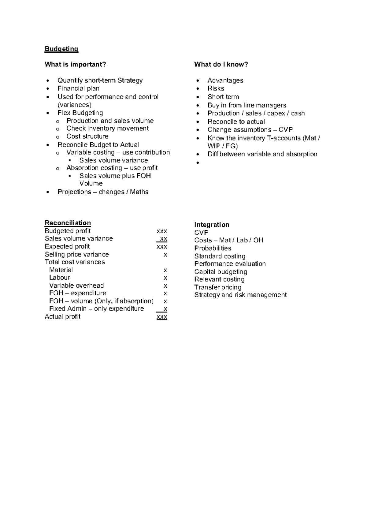 Budgeting Intro: Key Strategies and Performance Evaluation - Studocu