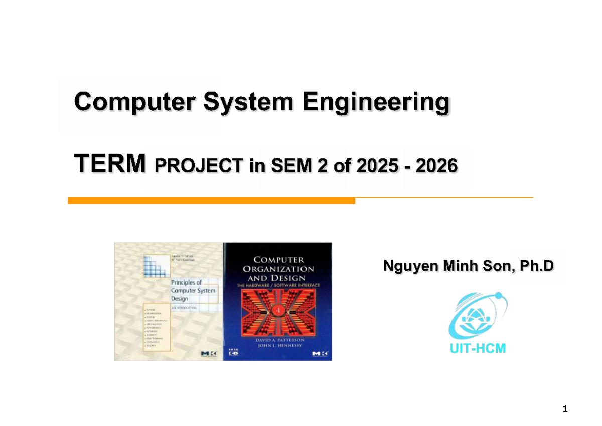 Computer System Engineering TERM PROJECT Schedule SEM 2 2025-2026 - Studocu