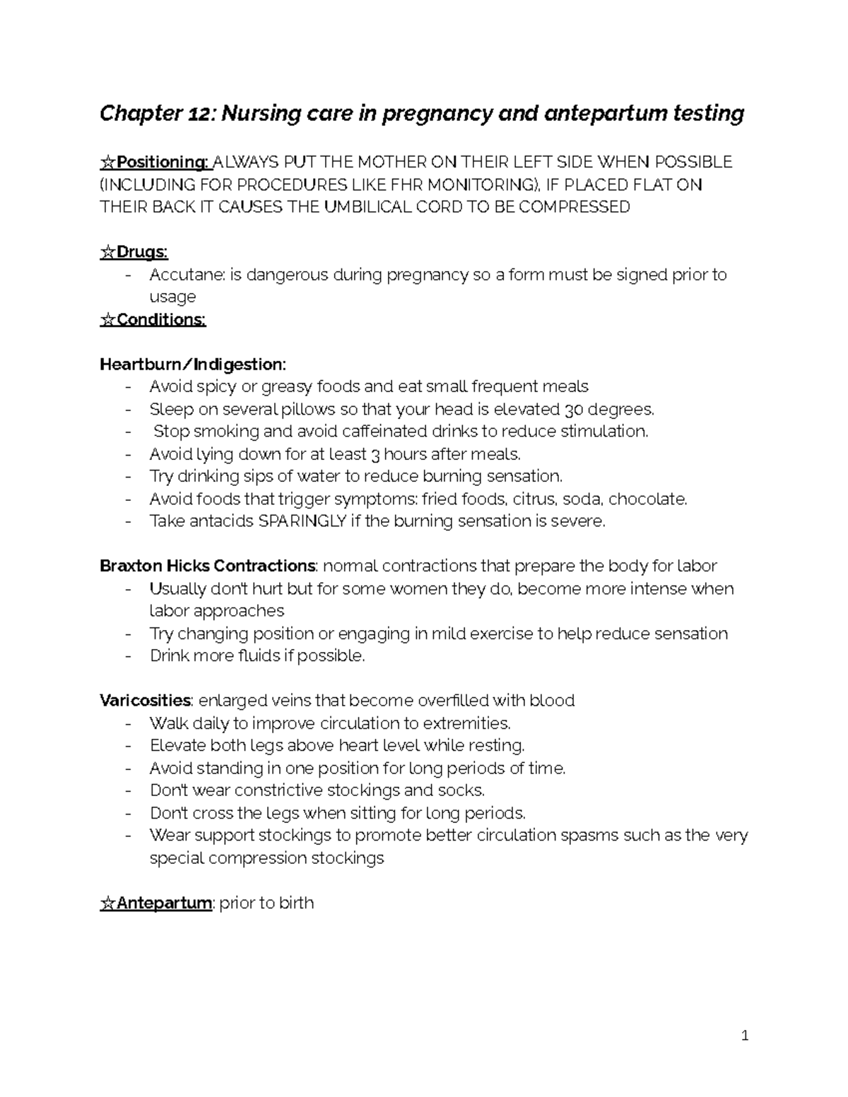 Maternity NURS 202 Final Exam 2 Study Notes on Pregnancy & Labor - Studocu