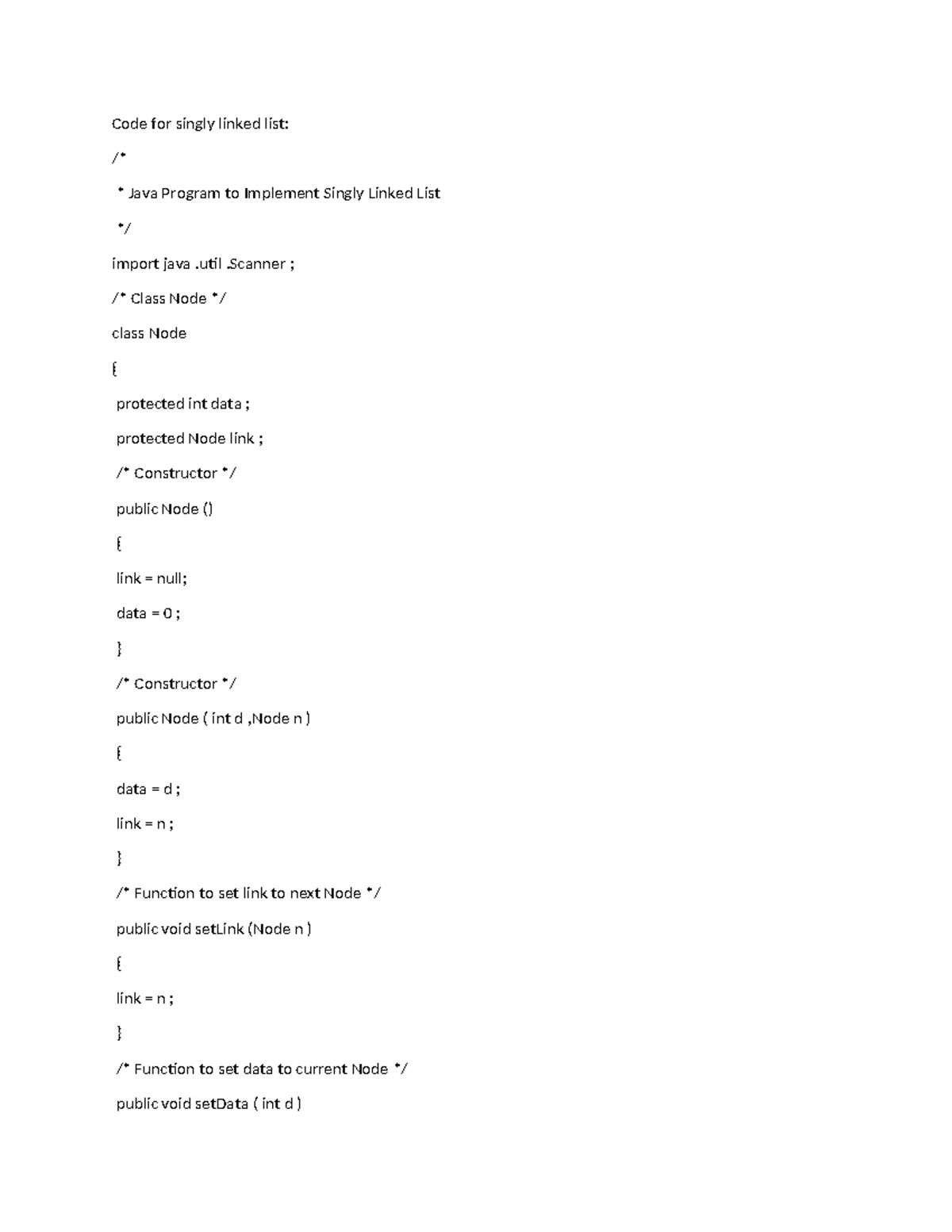 CS 3303-01 Unit 3 Linked List Programming Assignment Code - Studocu