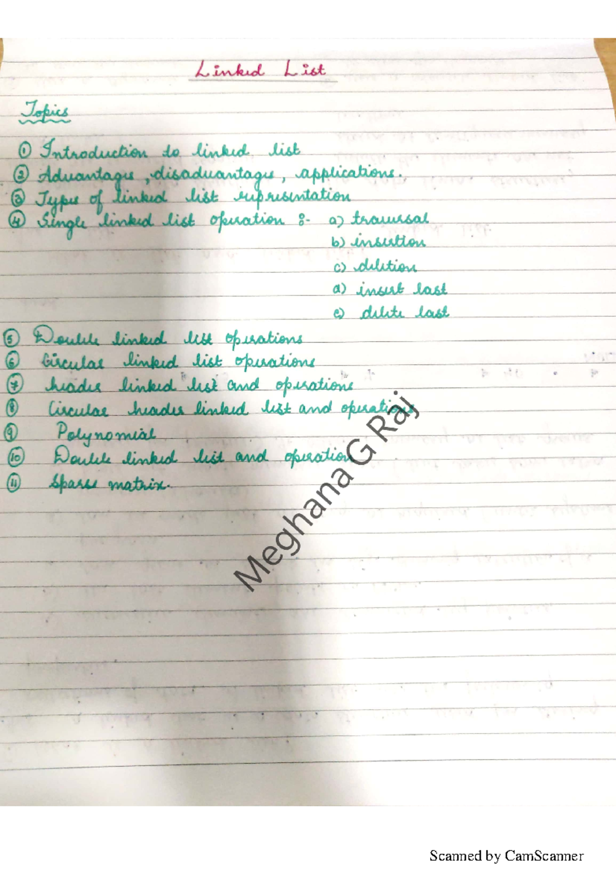 Linked Lists Comprehensive Study Notes for Data Structures (CS101 ...