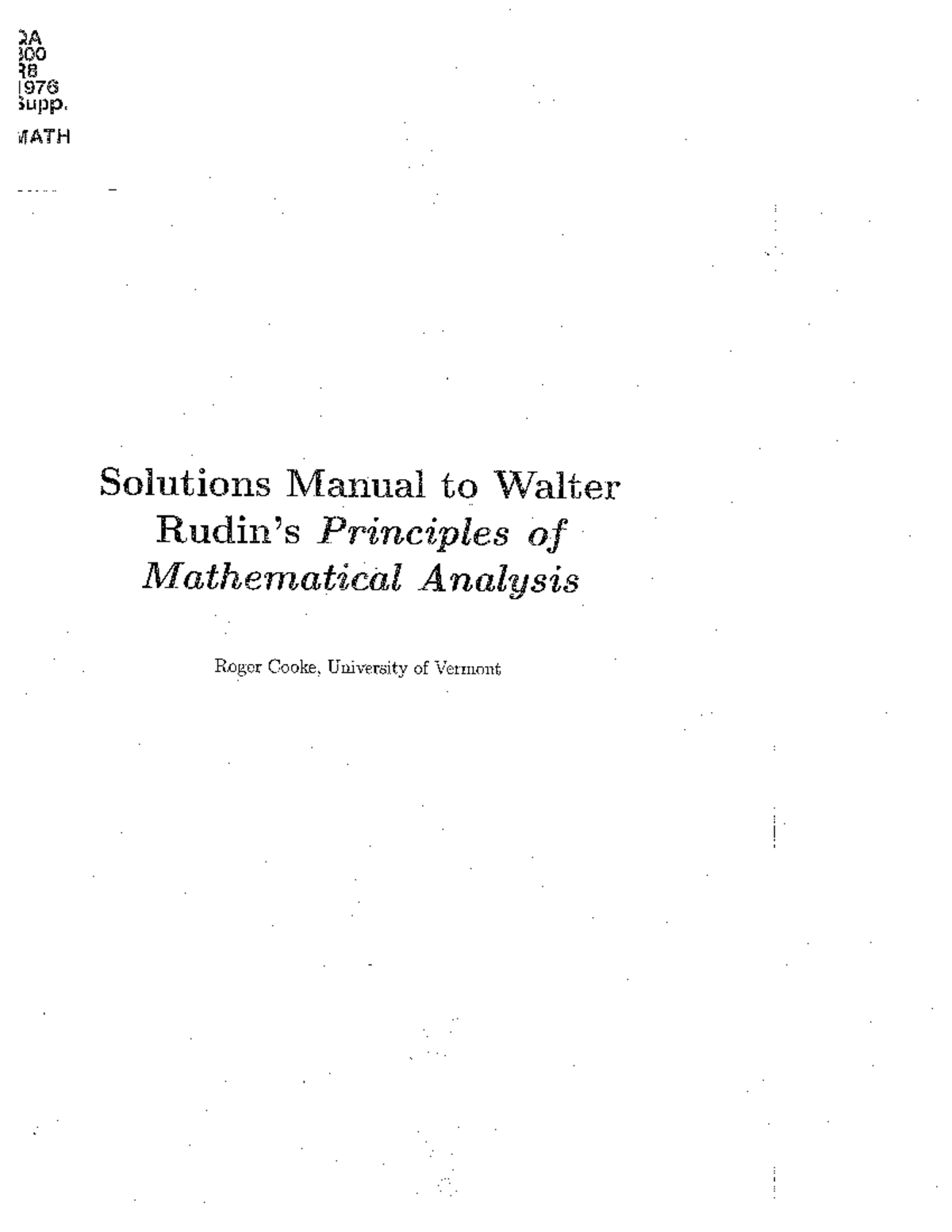Rudin Chapter 5 - Comprehensive Study Notes - Studocu