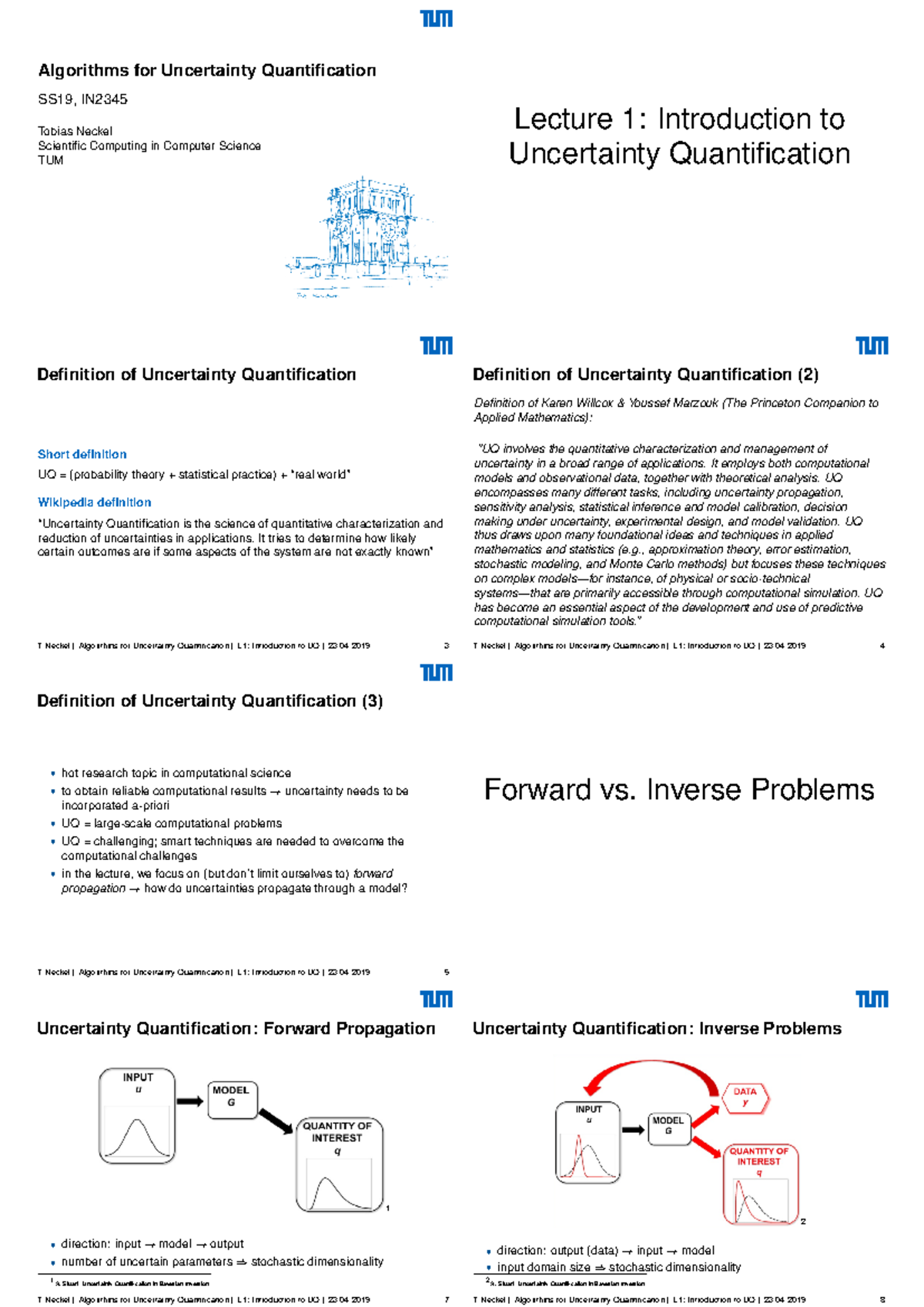 Lecture 01: Introduction to Uncertainty Quantification (SS19, IN) - Studocu