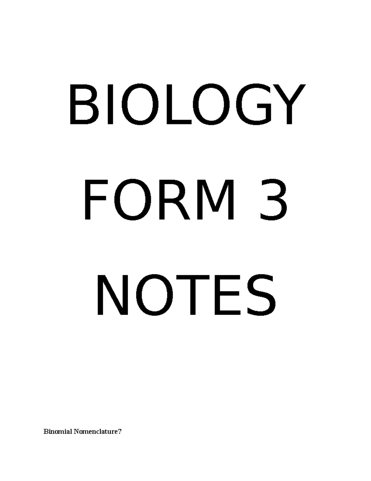 Biology Form 3: Comprehensive Study Notes on Organisms and Ecology ...