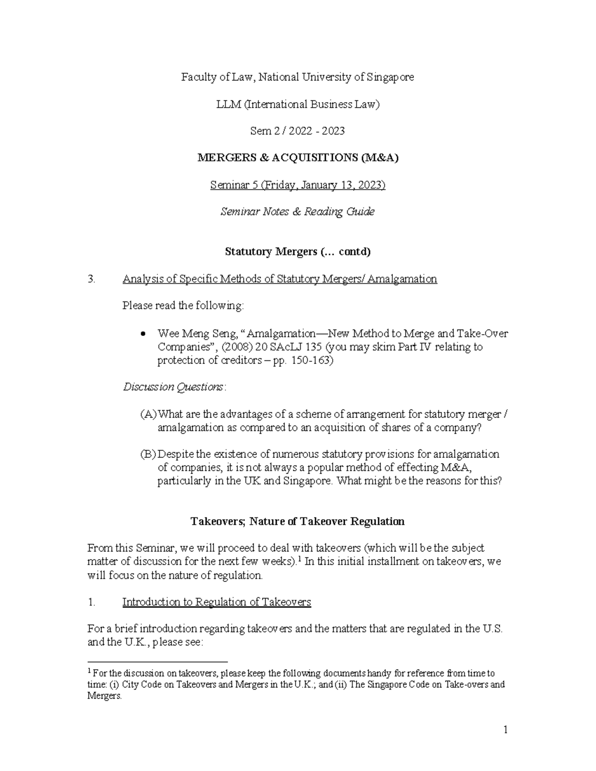 LLM International Business Law - Seminar 05 Lecture Notes - Studocu