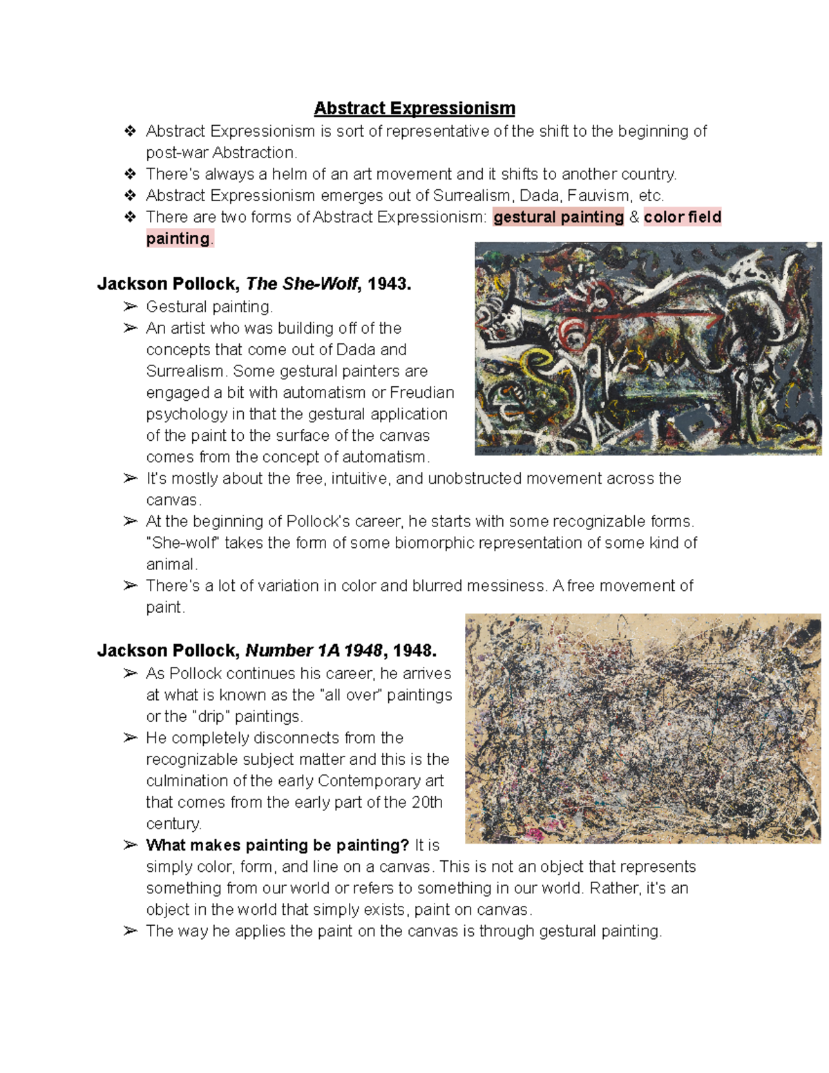 Abstract Expressionism Overview: Key Artists and Techniques - Studocu