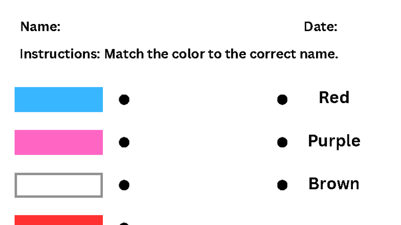 Colors Summative Assessment: Color Matching Activity - Studocu