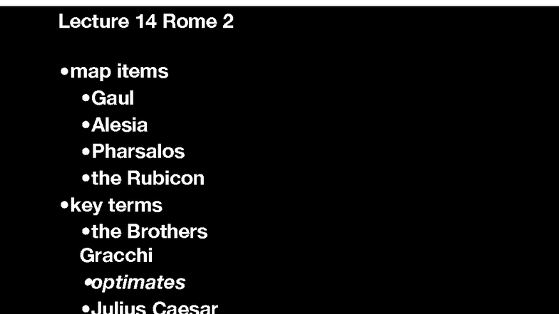 Lecture 14: The Age of Caesar - Key Events & Figures in Rome - Studocu