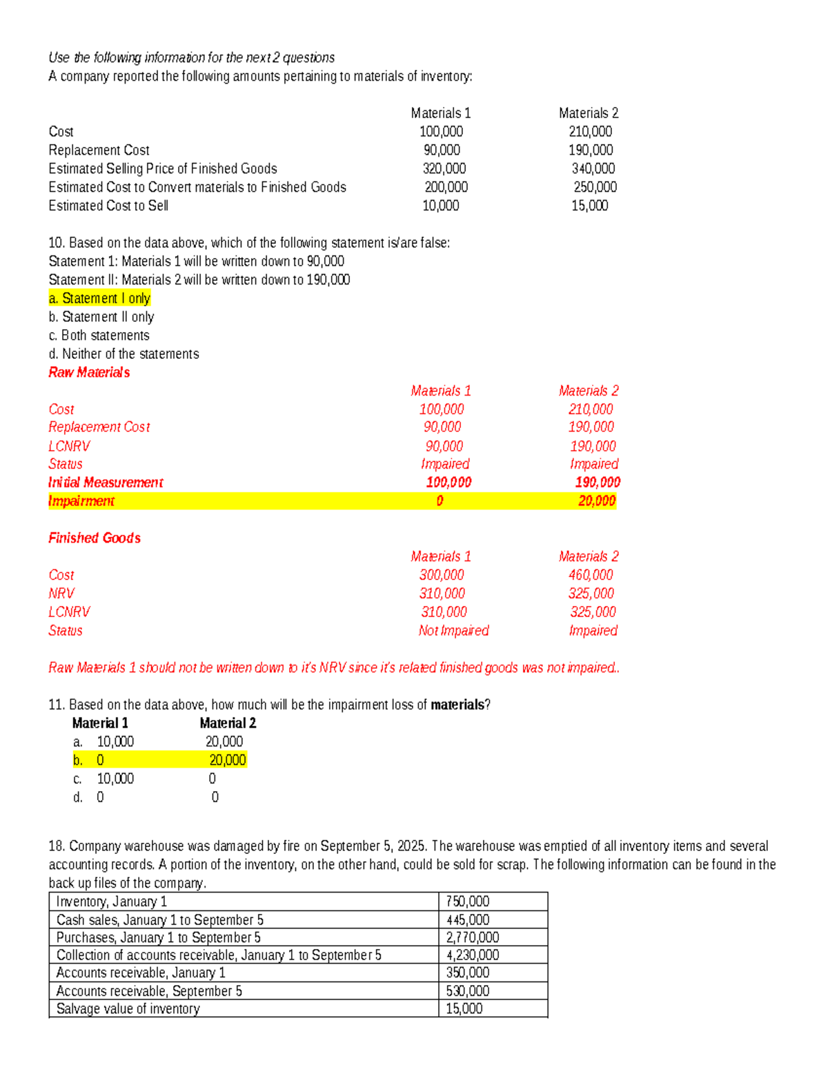 Inventories - Clarifications for ACC 101 Final Exam - Studocu