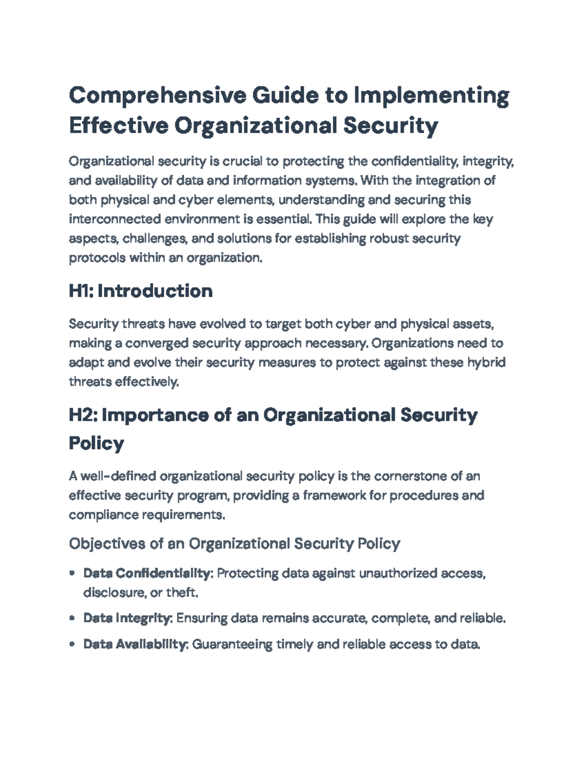 Comprehensive Guide to Effective Organizational Security Strategies ...