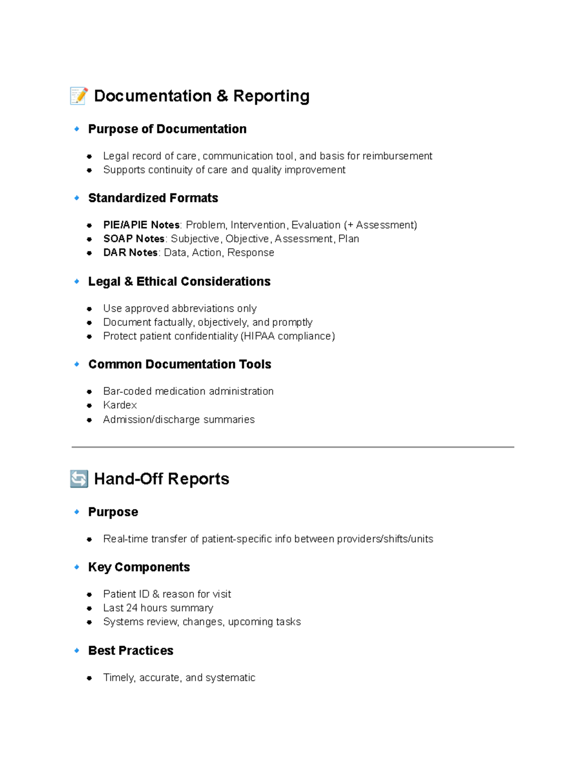 NUR 101: Nursing Informatics & Documentation Best Practices Guide - Studocu