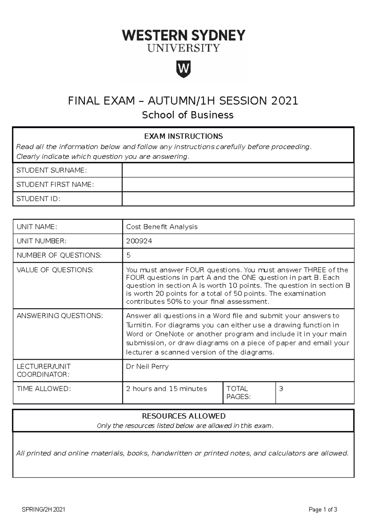 Main Exam - cbs - assignment 2 - college mathematics - FINAL EXAM ...