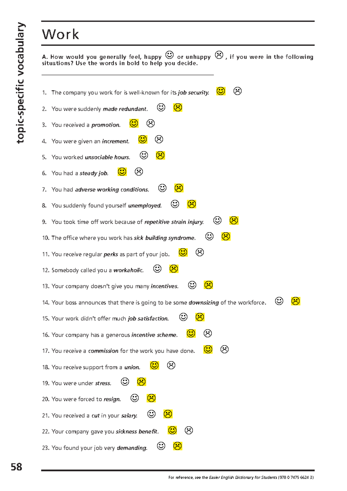 Work Vocabulary Notes for Students: Enhancing Job-Related Terms - Studocu