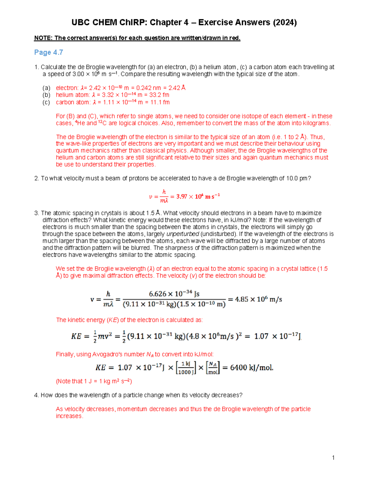 Chapter 4 Exercise Answers 2024 - NOTE: The correct answer(s) for each ...