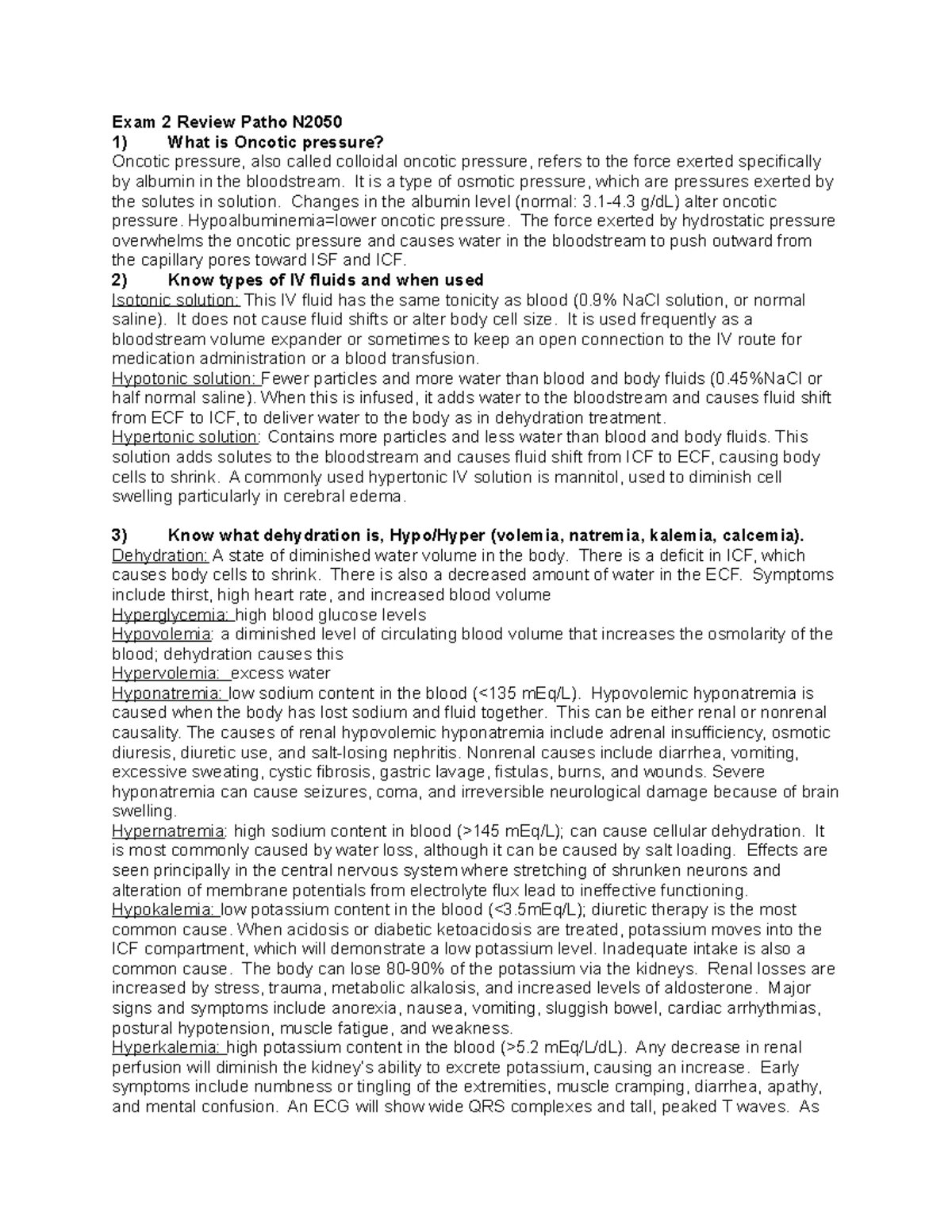Patho 202 Exam 2 Study Guide: Cardiovascular System Focus Review - Studocu