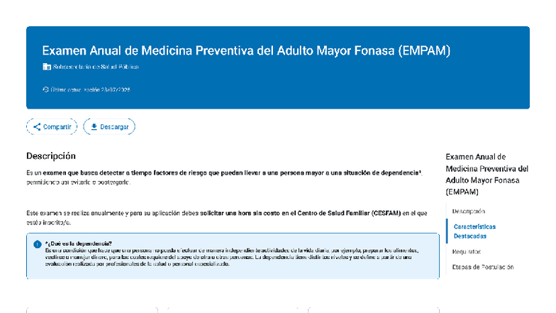 Examen Anual de Medicina Preventiva del Adulto Mayor (EMPAM) 2025 - Studocu