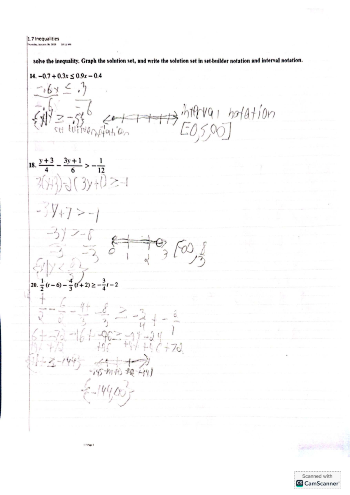 1.7 Inequalities: Solving and Graphing Compound Inequalities - Studocu