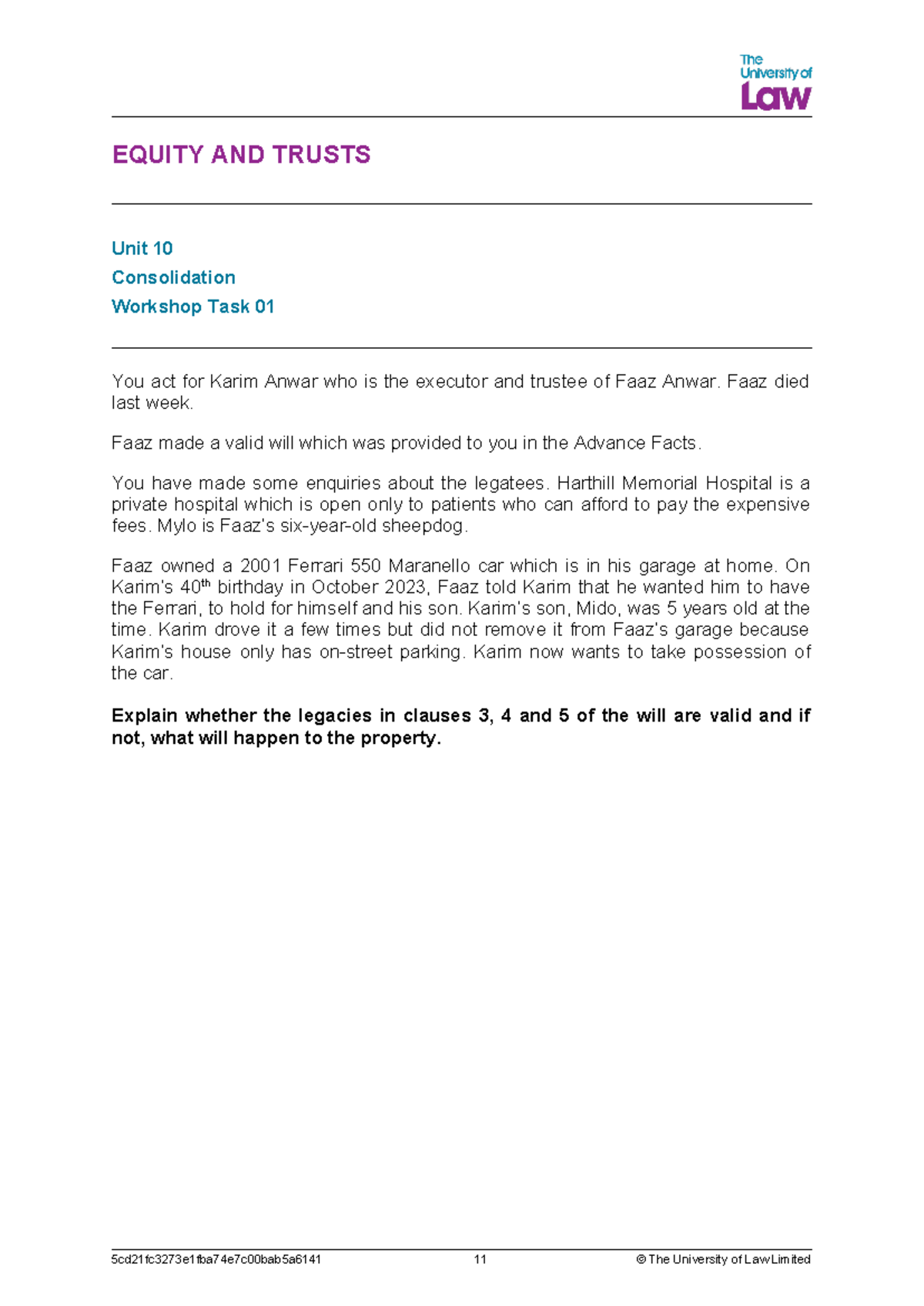 2425 eqtr ws10 ce01 workshop task01 - EQUITY AND TRUSTS Unit 10 ...