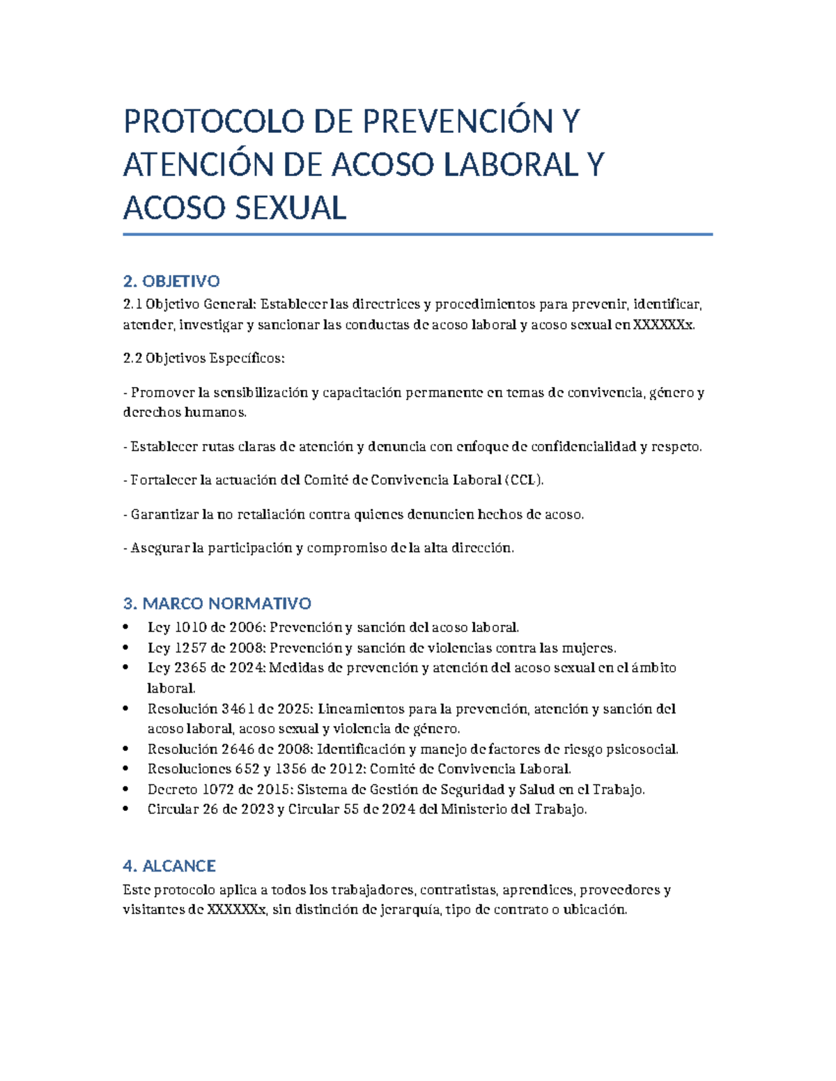 PROTOCOLO DE PREVENCIÓN Y ATENCIÓN DEL ACOSO LABORAL Y SEXUAL - Studocu