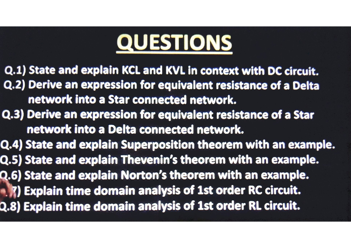 BEE IMP Q - Important Questions on DC & AC Circuits and Motors - Studocu