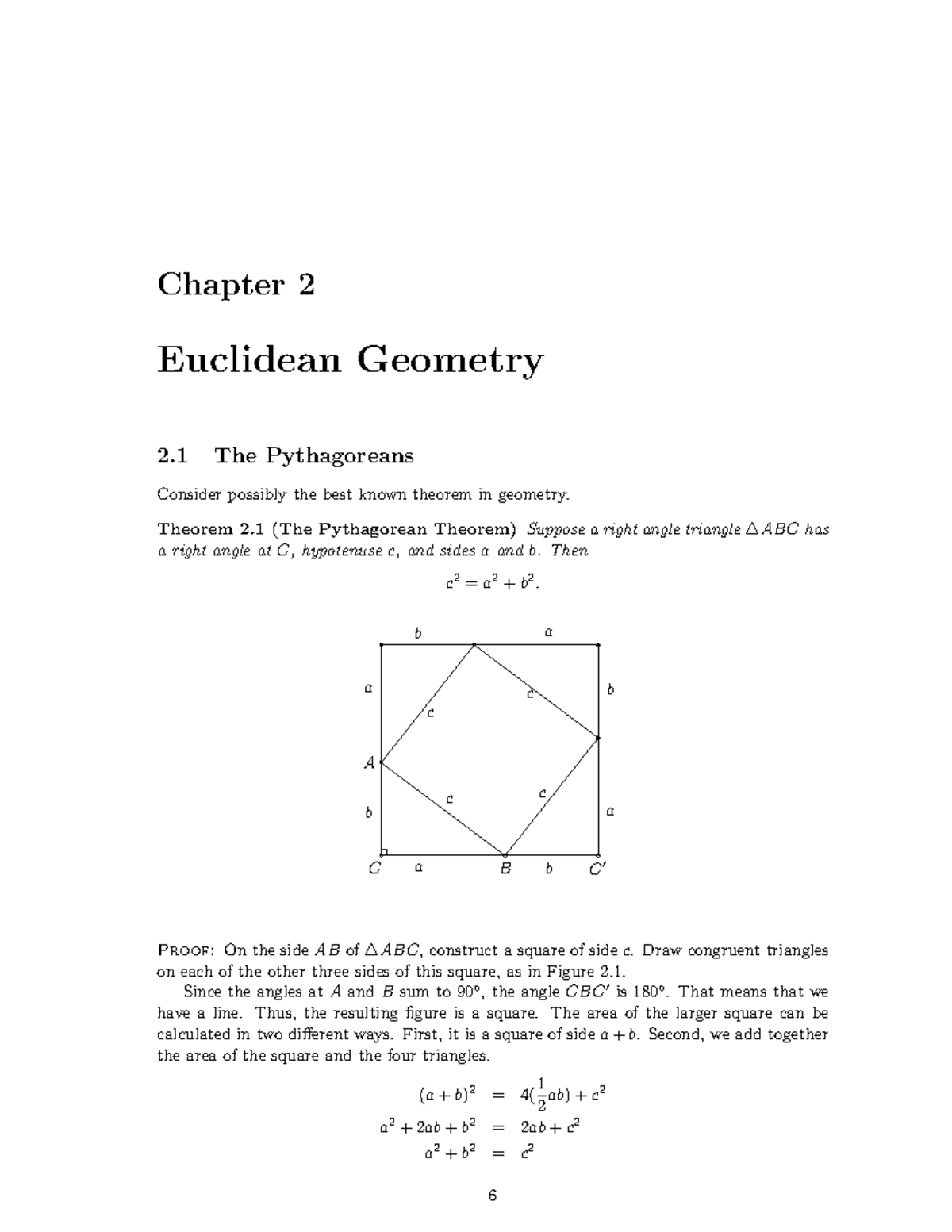 Chapter 02 - Euclidean Geometry: The Pythagorean Theorem & Axioms - Studocu