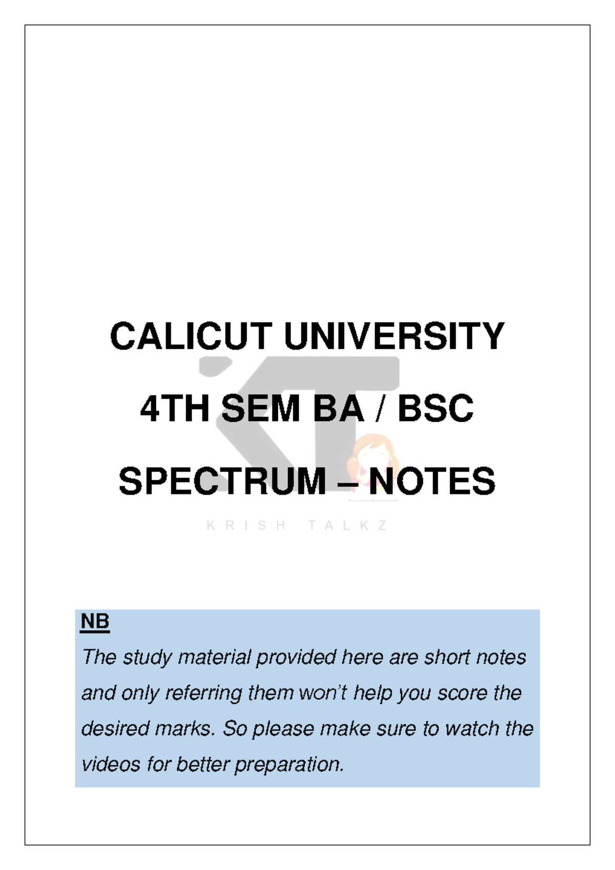 SPECTRUM NOTES - 4TH SEM BA/BSC - LITERATURE AND MEDIA MODULE - Studocu
