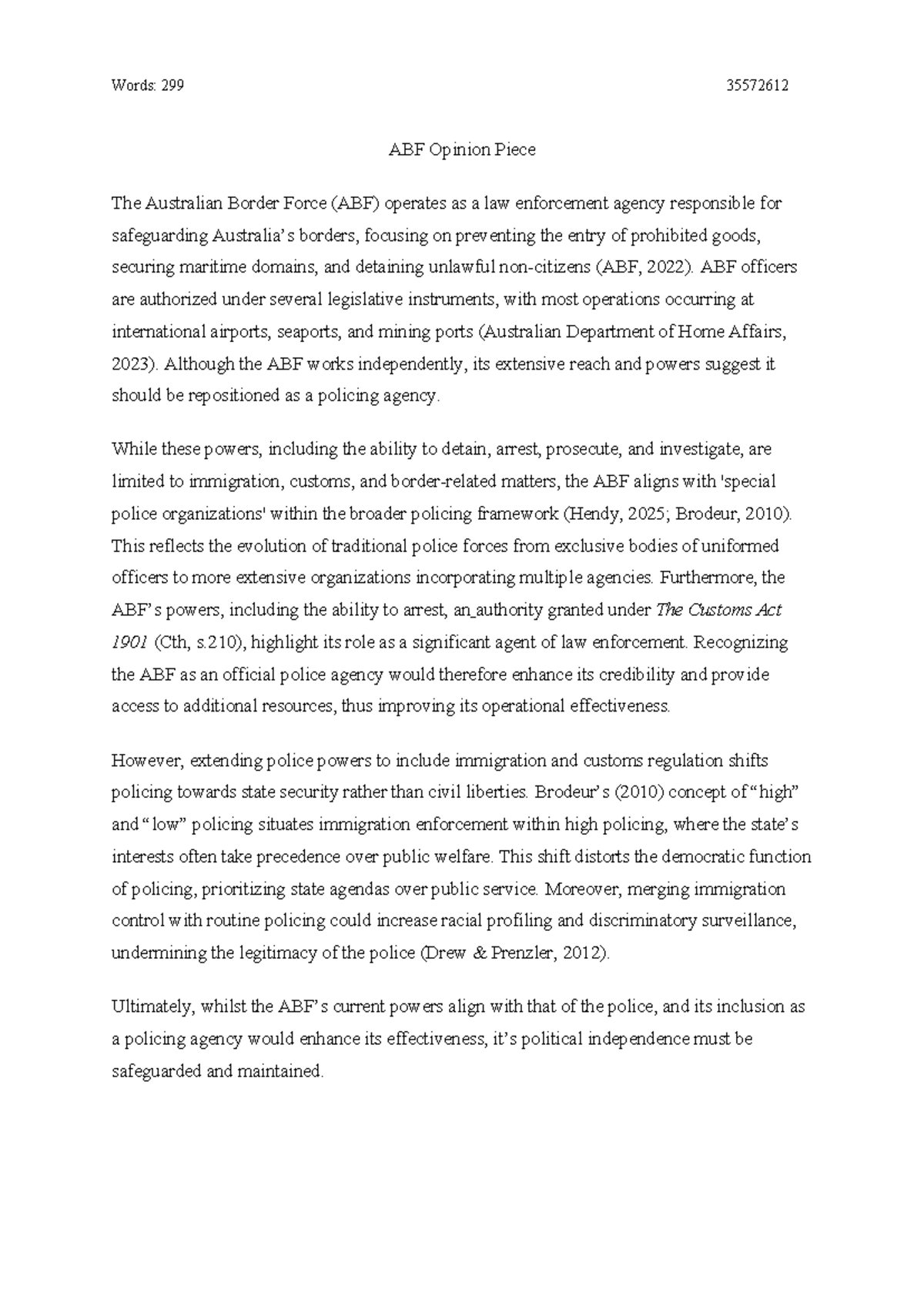 ABF Opinion Piece: Reassessing the Role of the Australian Border Force ...
