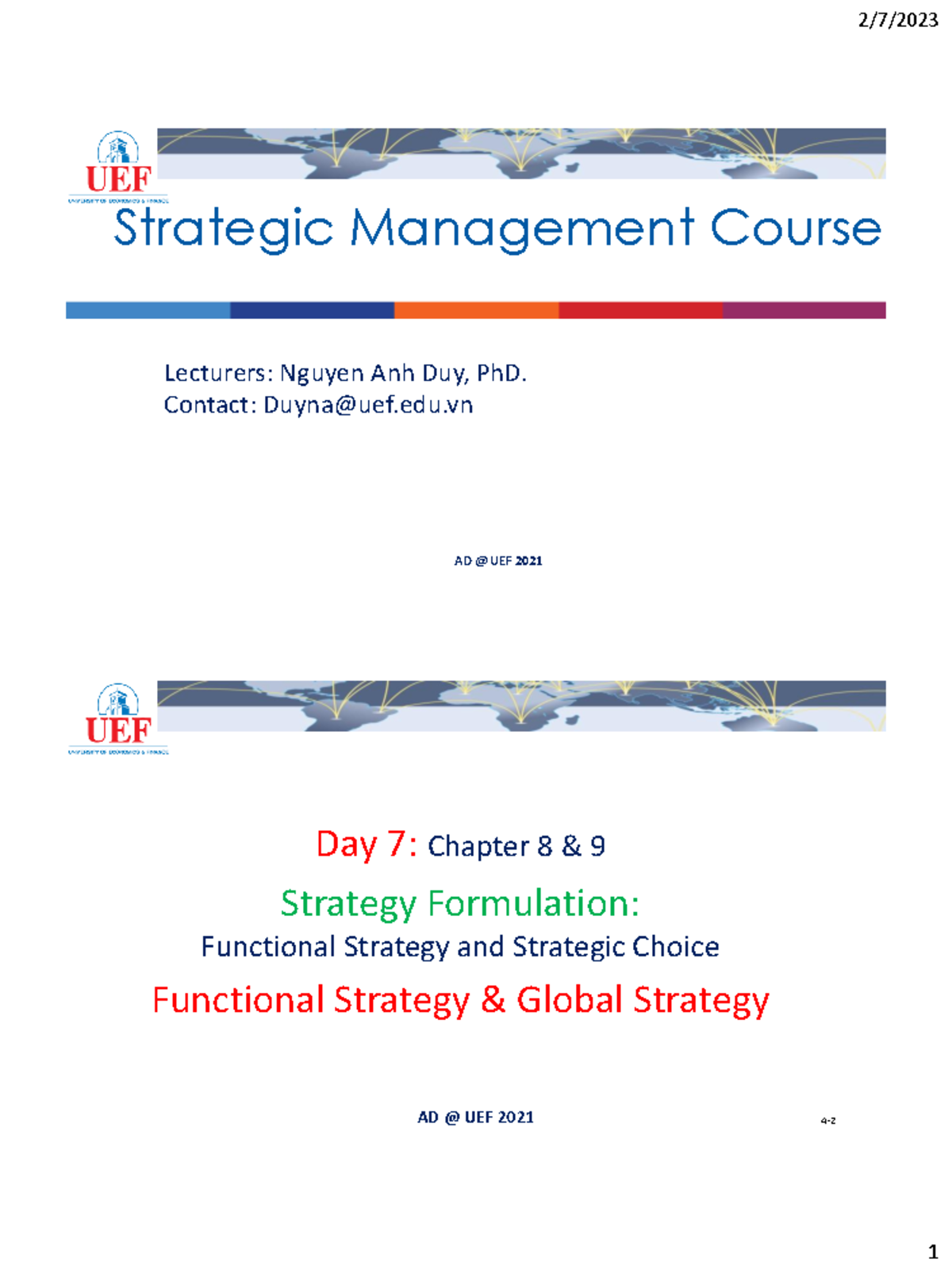 AD UEF SM Course 2023 Day 7 - Strategic Management Course Lecturers ...