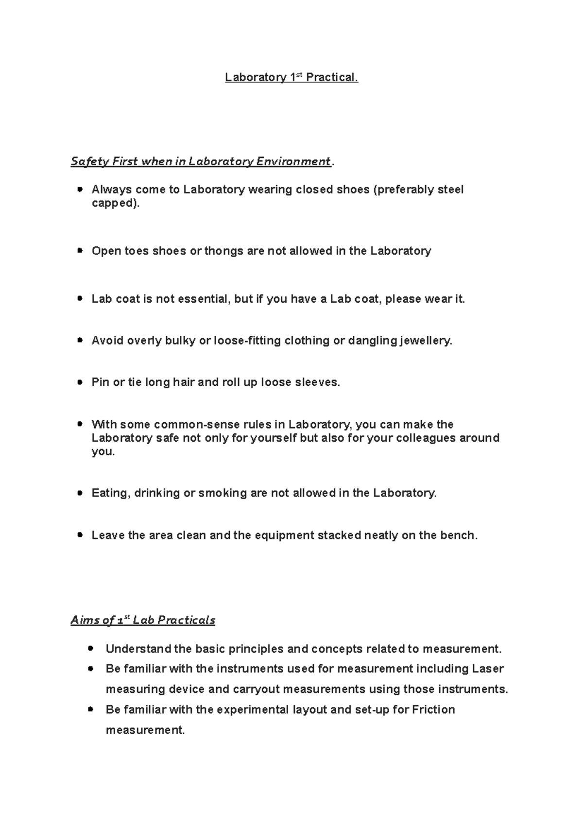 1st Lab Practical - Measurements 2022 - Laboratory 1st Practical ...