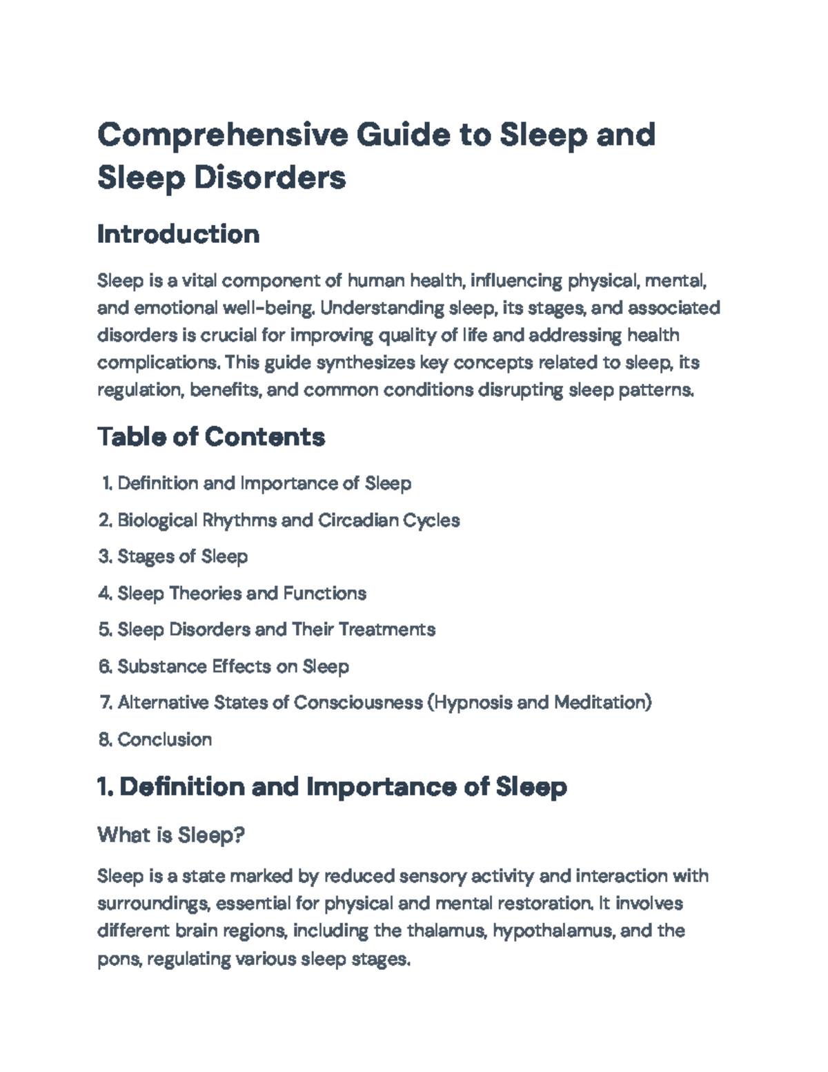 Comprehensive Overview of Sleep and Sleep Disorders: A Guide ...
