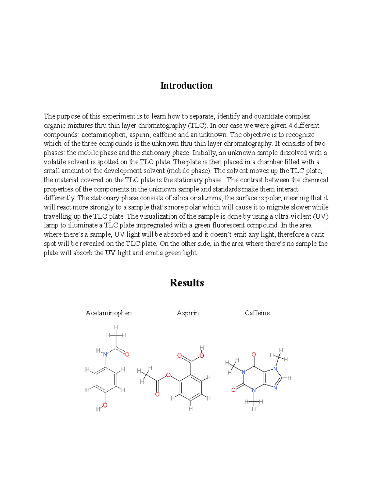 Chem221 Experiment 1: TLC Separation and Identification of Compounds ...