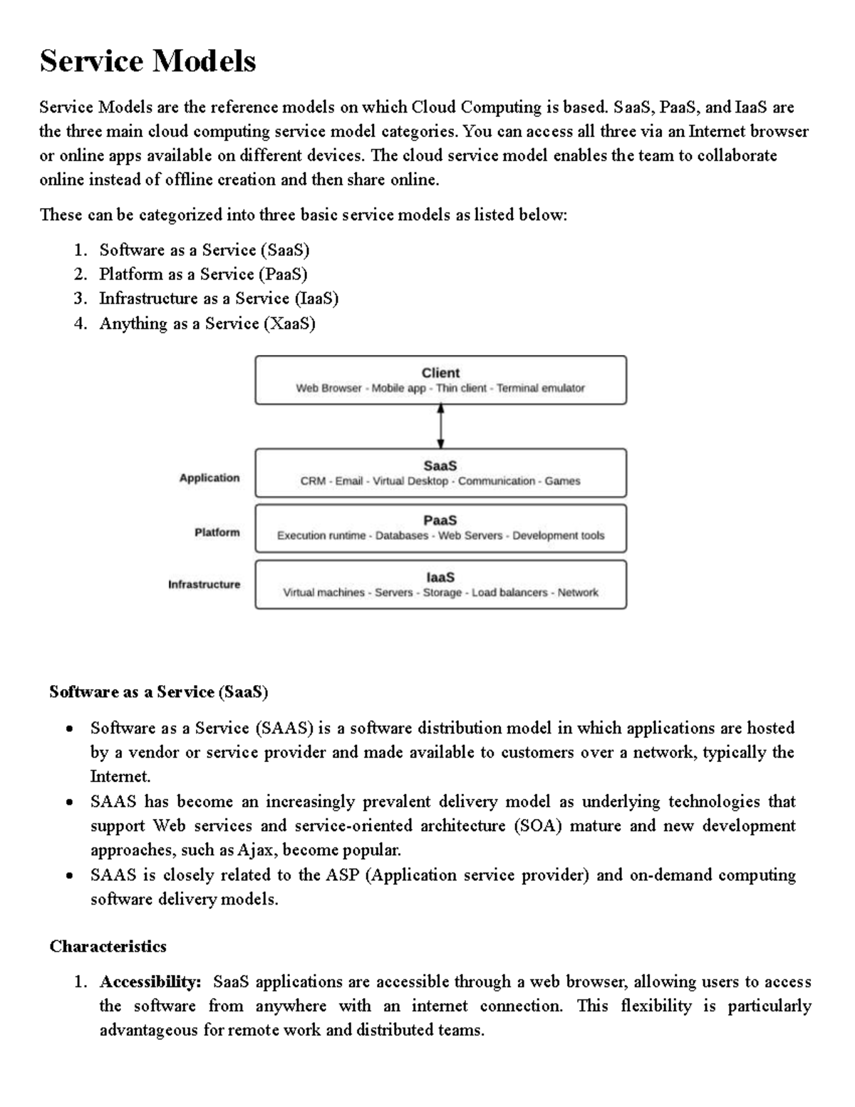 Unit-3 Cloud for Practice Material - Service Models Service Models are ...