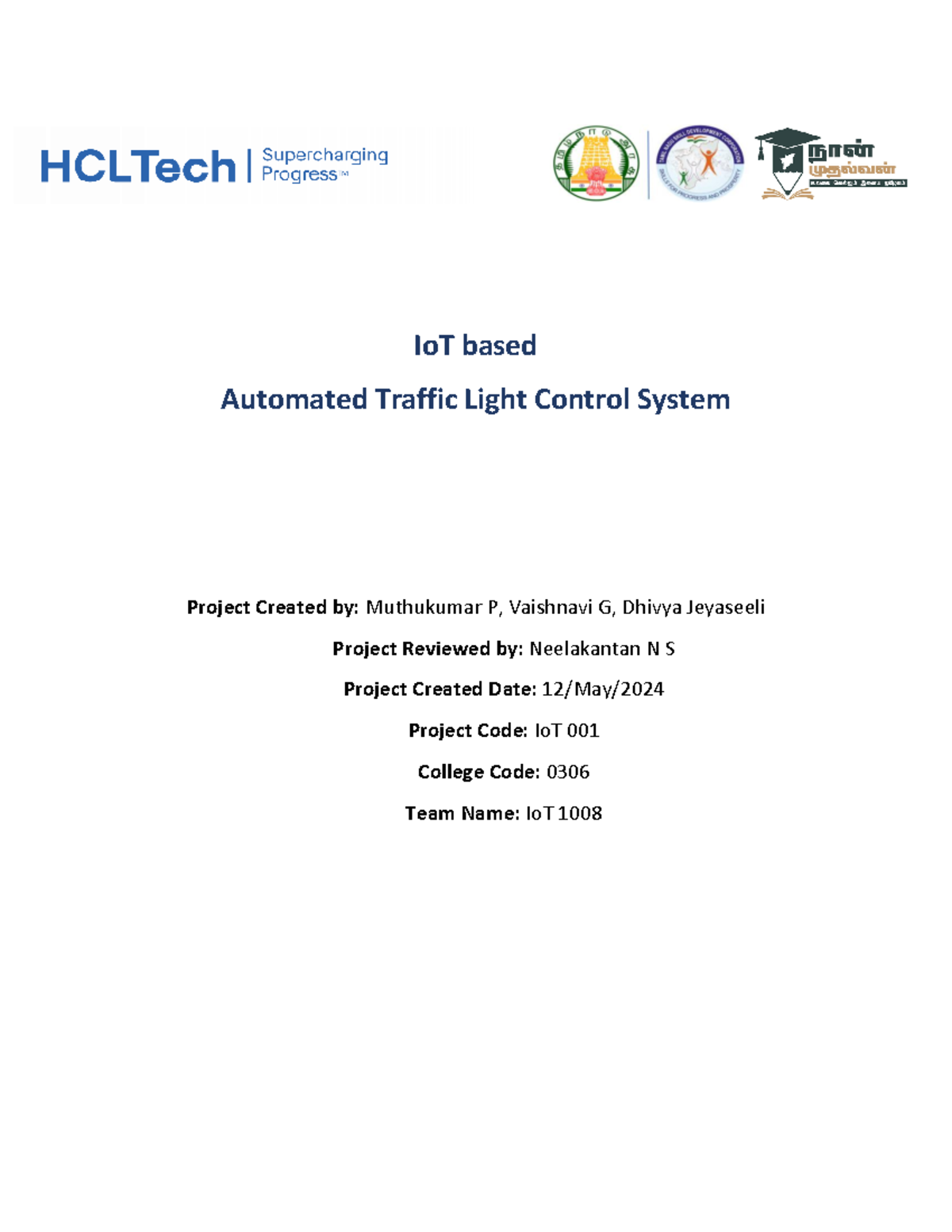 Io T Based Automated traffic control system - Project Report - IoT ...