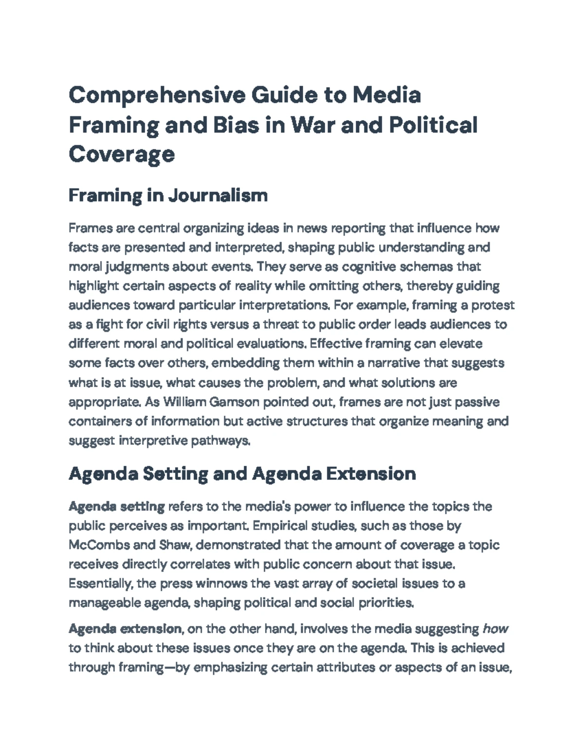 Framing Analysis: Understanding Media Influence in Course 101 - Studocu