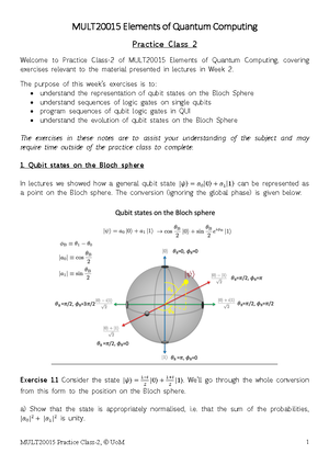 MULT20015 Quantum Computing Assignment 1 Guidelines and Questions 2023 ...