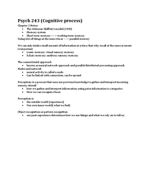 Psych 243 Chapter 3 Notes: The Stroop Effect & Attention Networks - Studocu