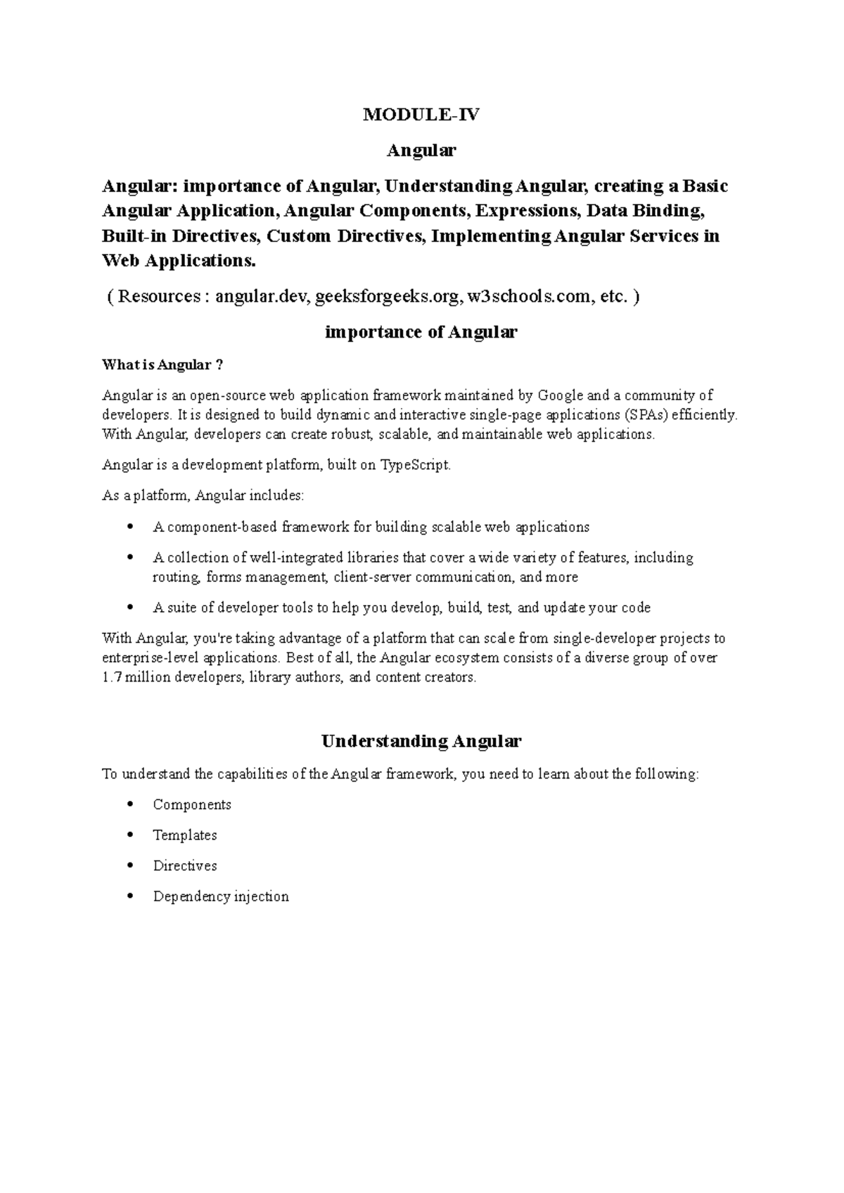 Module 4 Angular: Understanding Components, Directives, and Services ...