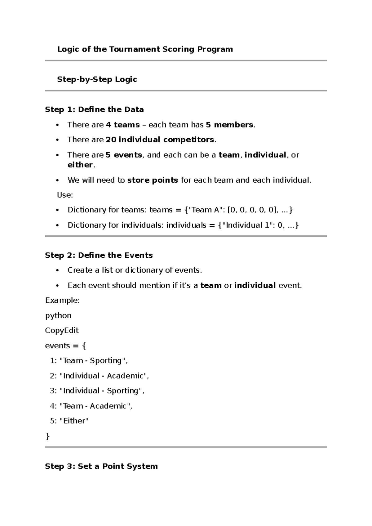 Tournament Scoring Program Logic: Step-by-Step Guide for Teams & Events ...