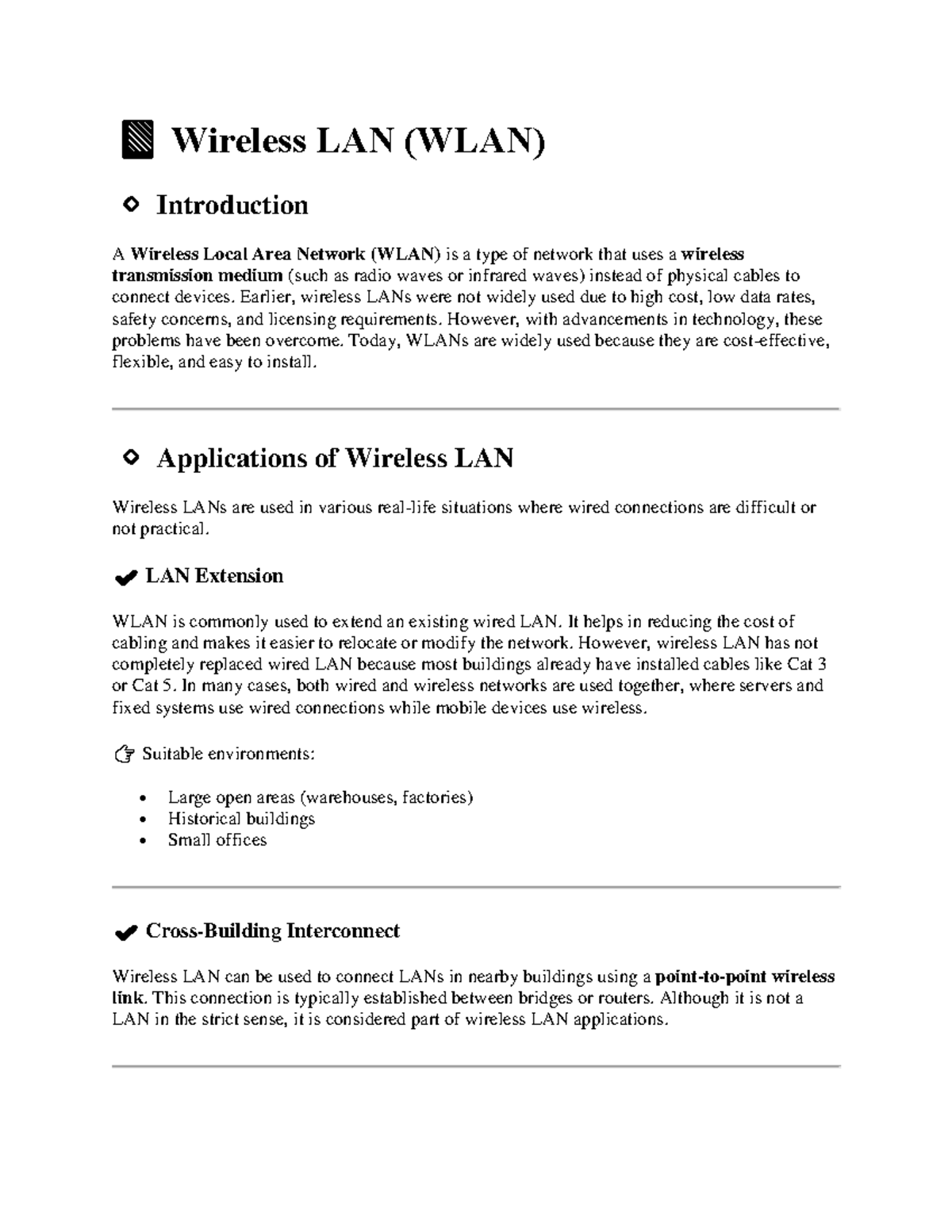 WLAN 101: Introduction to Wireless Local Area Networks - Studocu