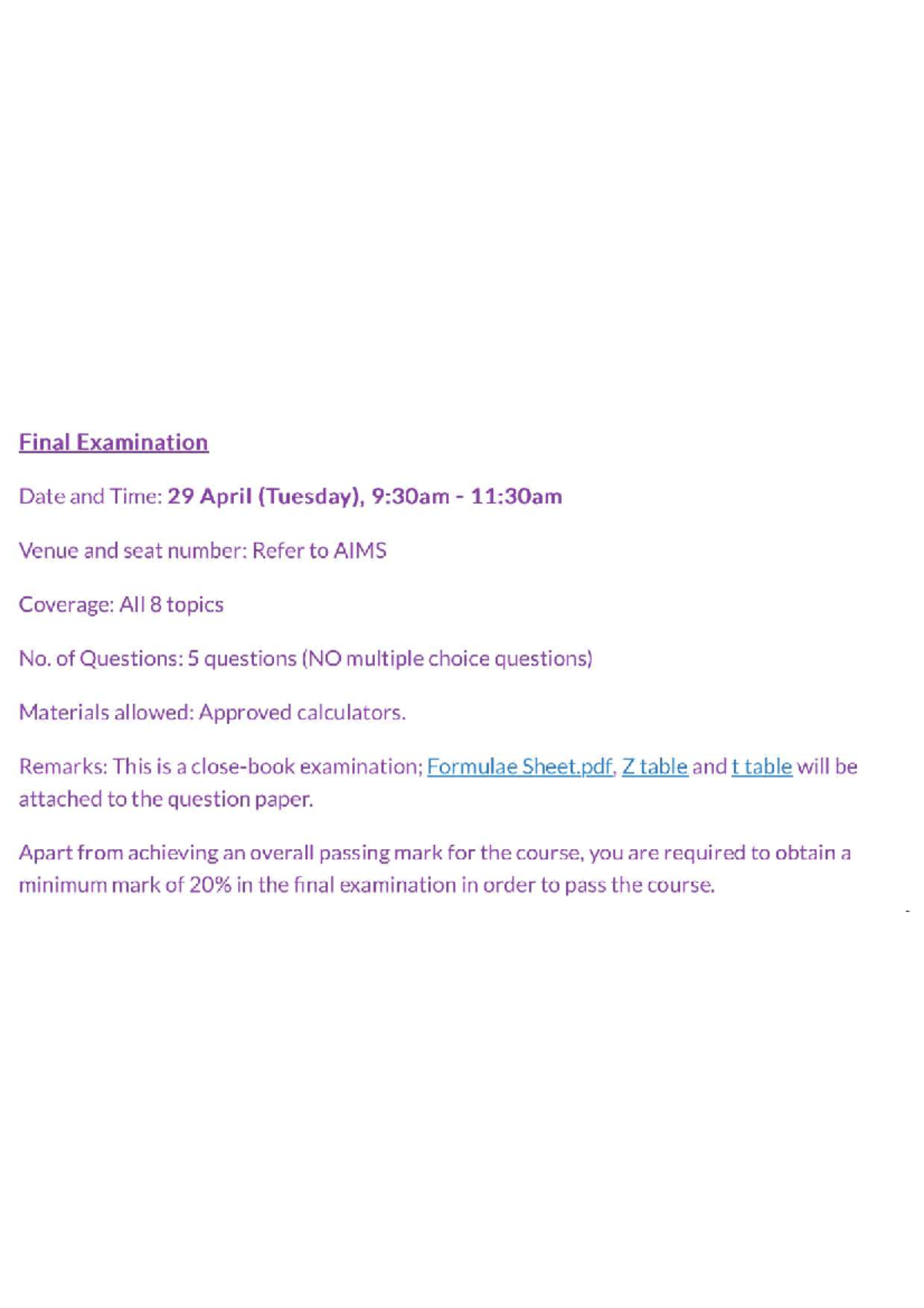 Final Exam Instructions & Coverage for Course Code [Insert Code] - Studocu