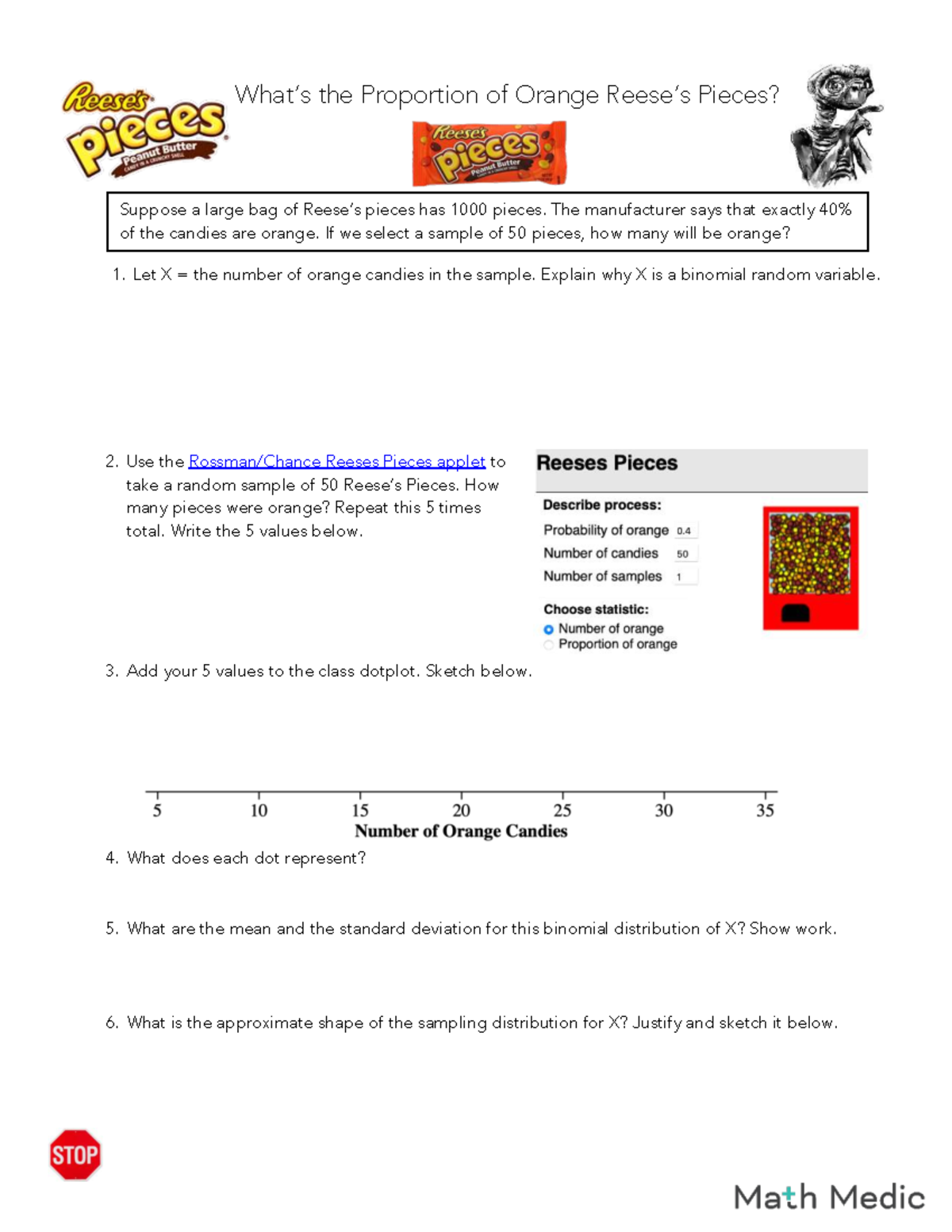 Lesson 7.3: Proportion of Orange Pieces in AP Stats (be0d4cb55d) - Studocu