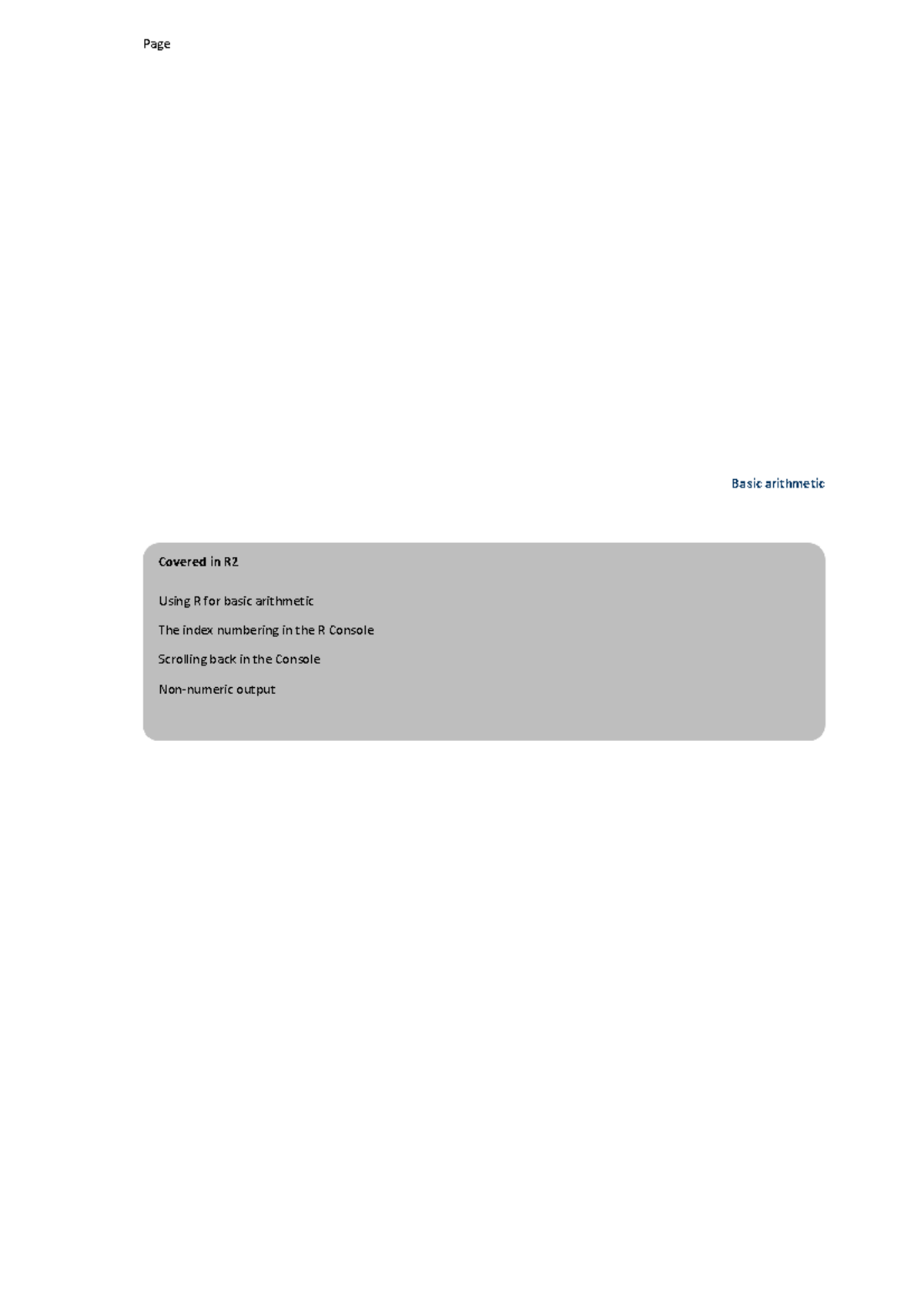 R2: Basic Arithmetic in R - Commands and Functions Guide - Studocu
