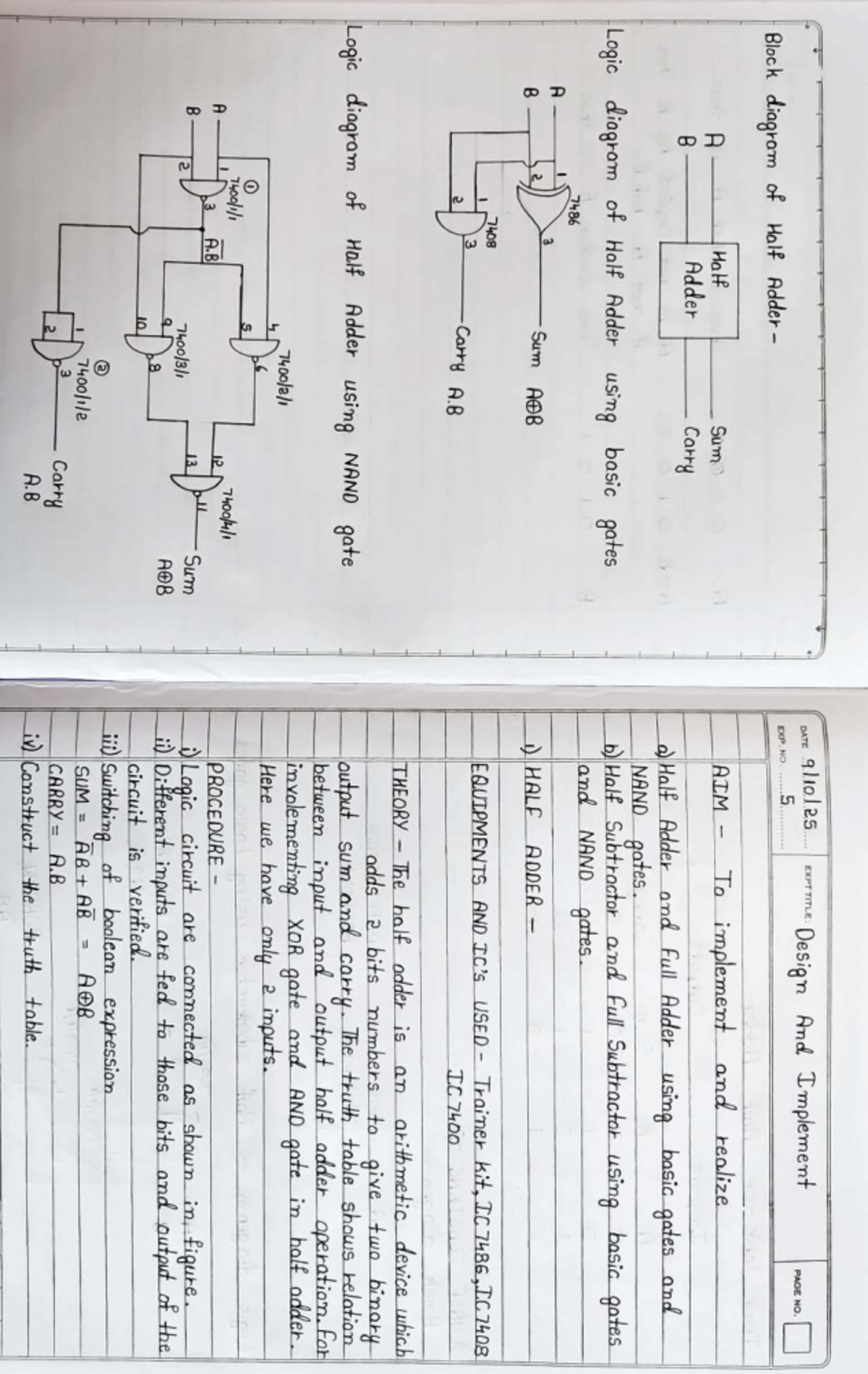 Final Exam: Full and Half Adder Circuit Design (F 408 86) - Studocu