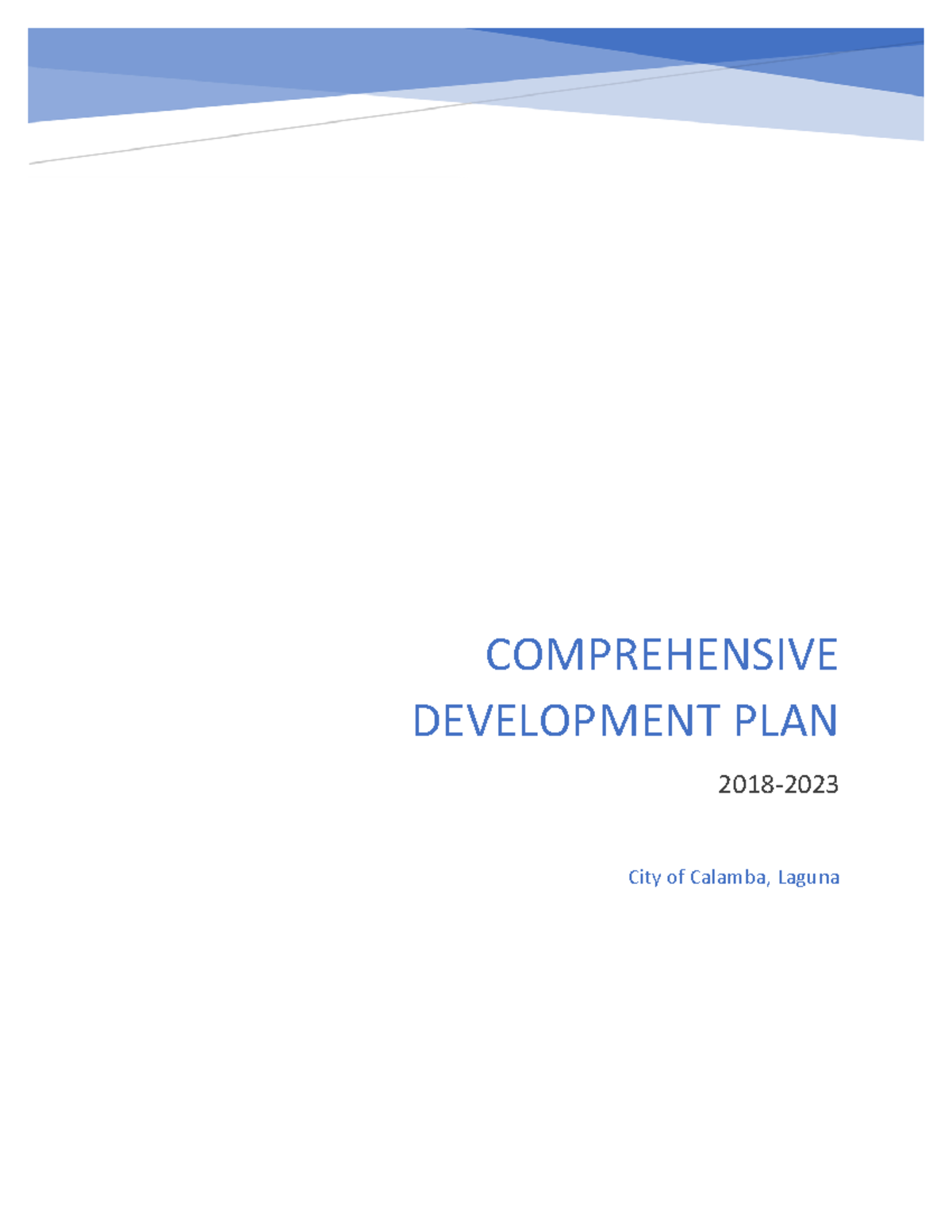 Final Comprehensive Development Plan (CDP) 2017 - Calamba City - Studocu