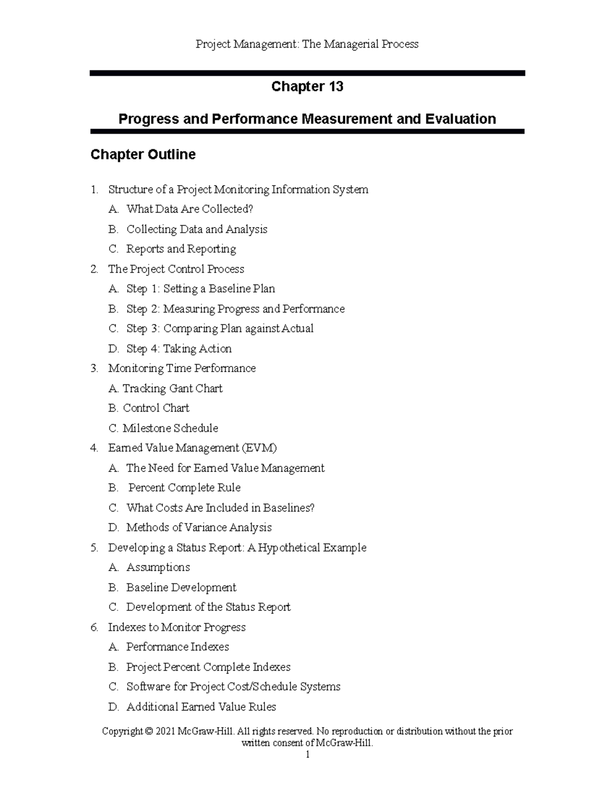 Larson PM 8e CH13: Progress and Performance Measurement Insights - Studocu