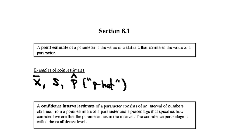 MAT 108 Lecture Notes: Confidence Intervals & Point Estimates - Studocu