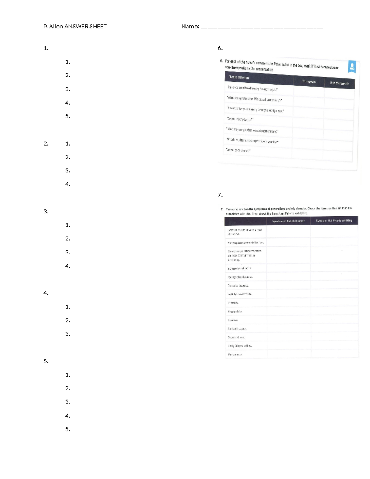 P. Allen ANSWER SHEET 1: Student Response Template - Studocu