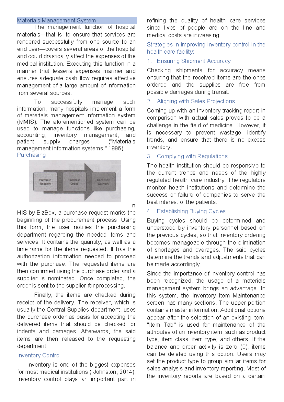 MMIS in Healthcare: Lecture Notes on Material Management Systems (Lec ...